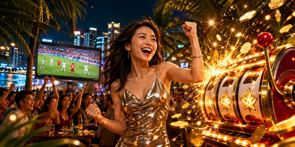 Không khí lễ hội slot game sôi động tại Nha Trang về đêm với ánh đèn neon rực rỡ